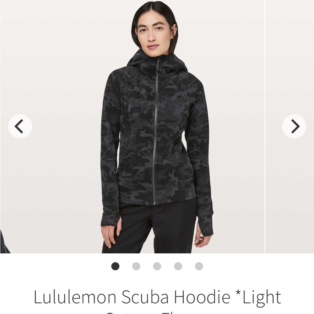 Lululemon Scuba Hoodie Light Cotton Fleece in Incognito Camo Grey, EUC, Size 8
